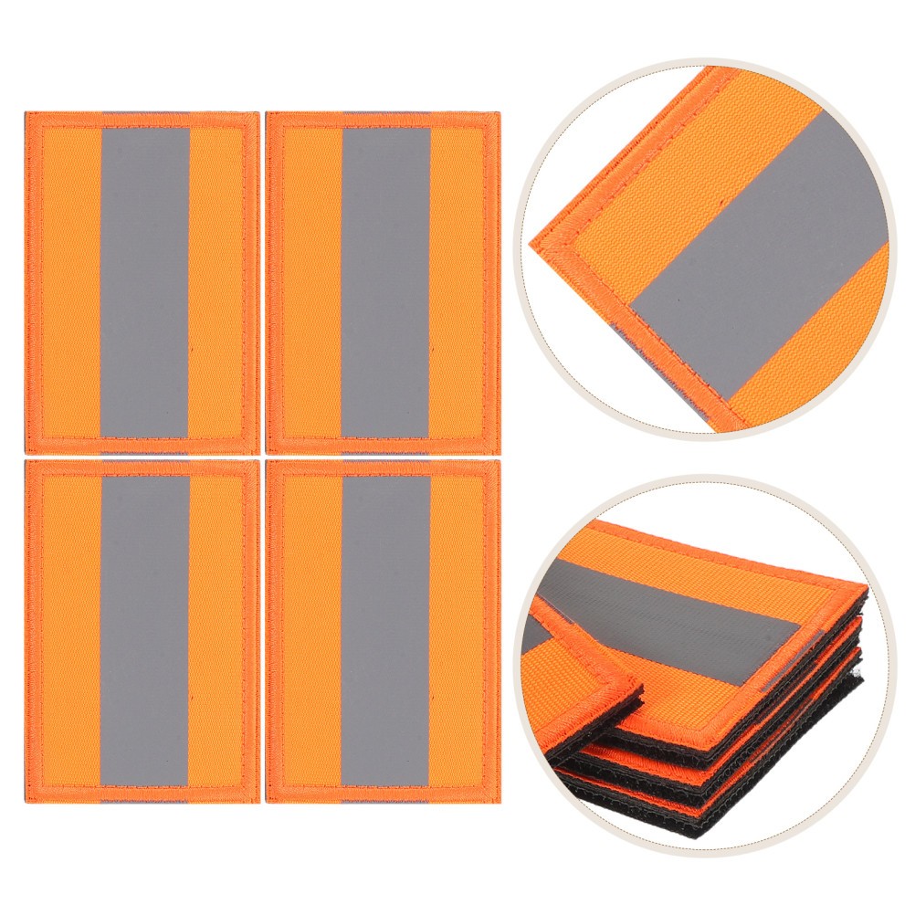 4 Pcs Rain Jackets Security Patch Reflective Night Camping Hiking