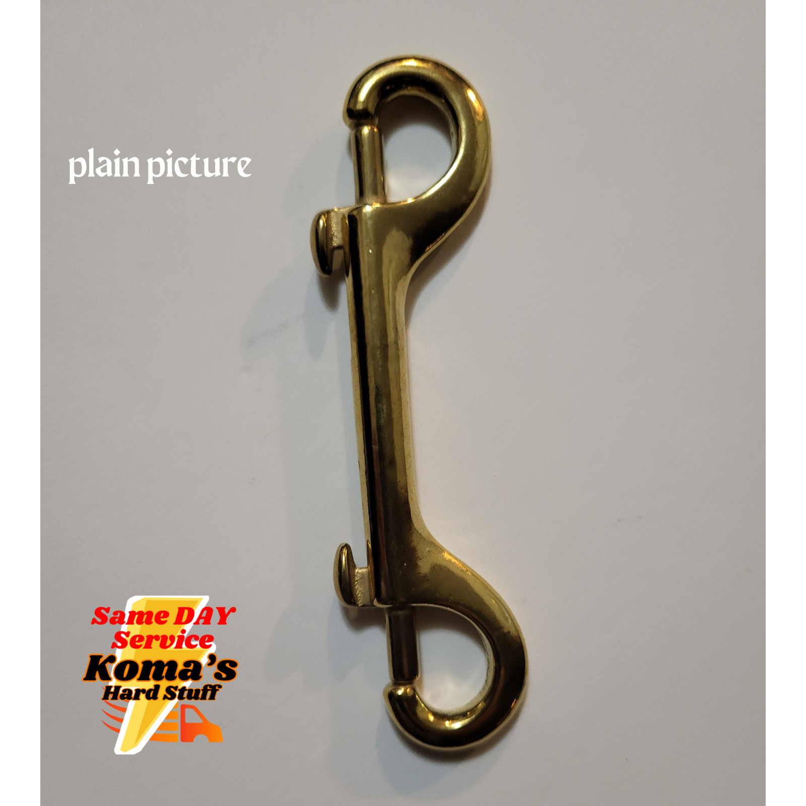 4 3/4" Marine Grade solid Brass vintage look double ended snap hookthumb clasp.