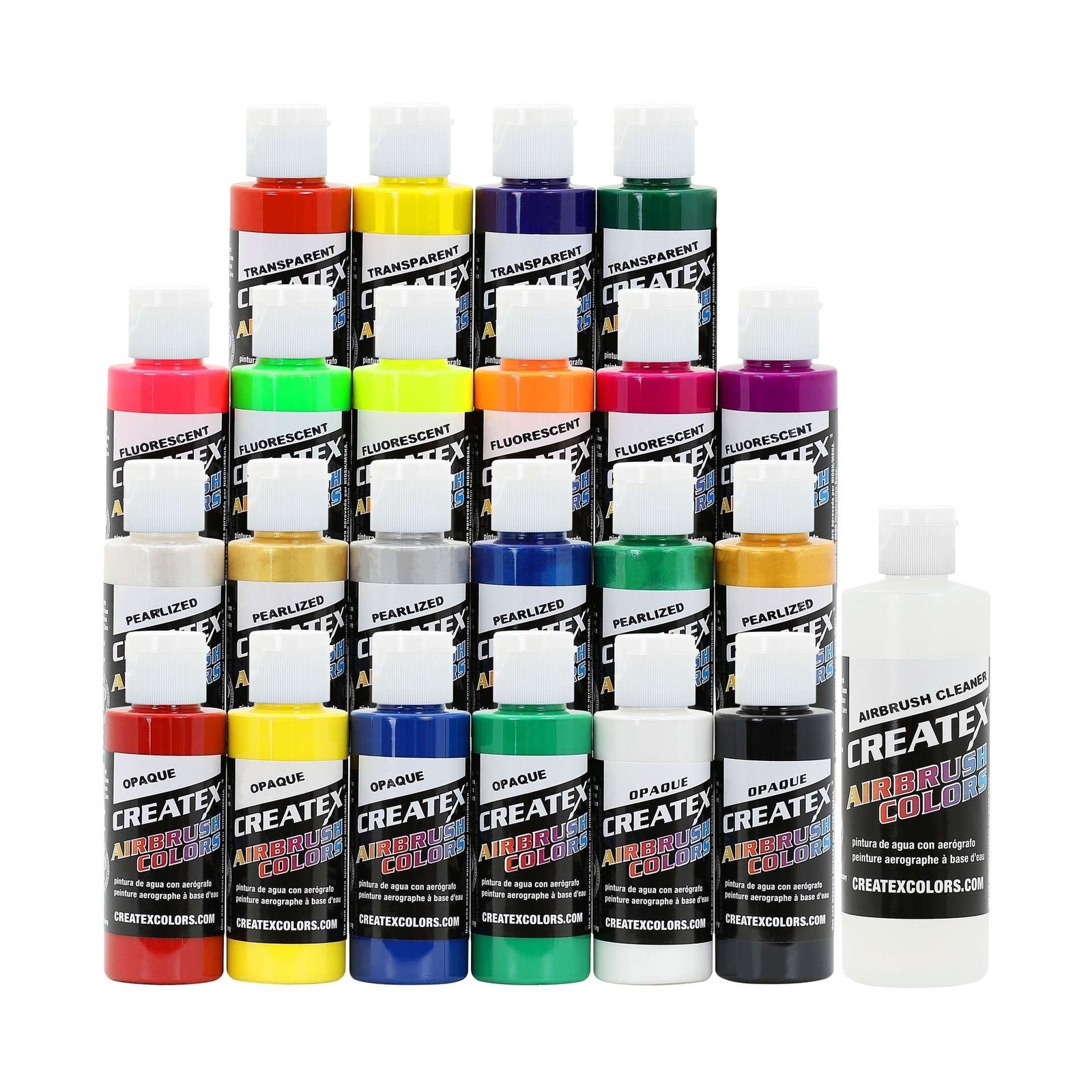 Createx Colors Airbrush Paint - 22 Colors and Cleaner - 2 oz