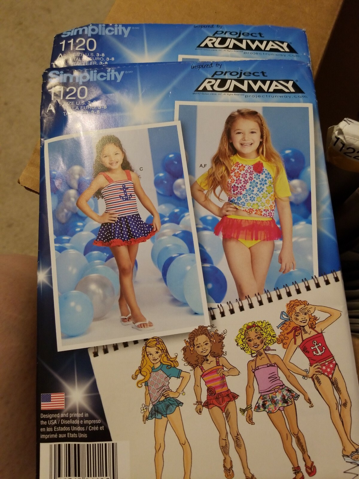 1120 PROJECT RUNWAY SEWING PATTERN~UNCUT~GIRLS SZ 3-8 MIX&MATCH SWIMSUIT PIECES