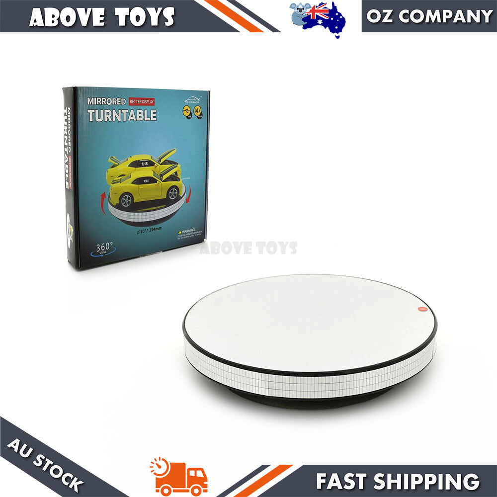 Rotary Turntable 360° Mirrored 10" Motorised USB & Battery Powered For Toys Show