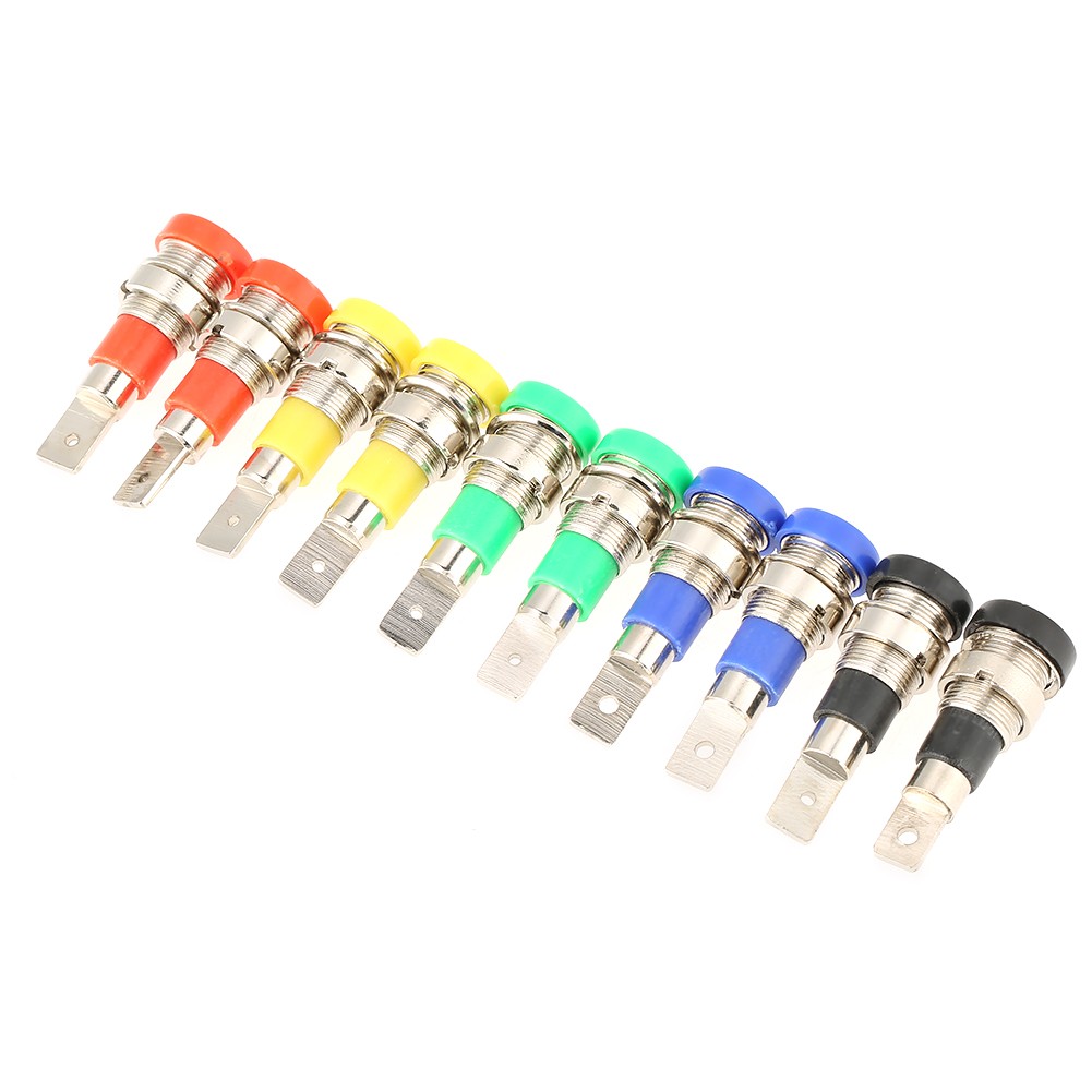 10 PCS Mixed Color Banana Socket 4.0mm Jack For Panel Mounting Test Probes New