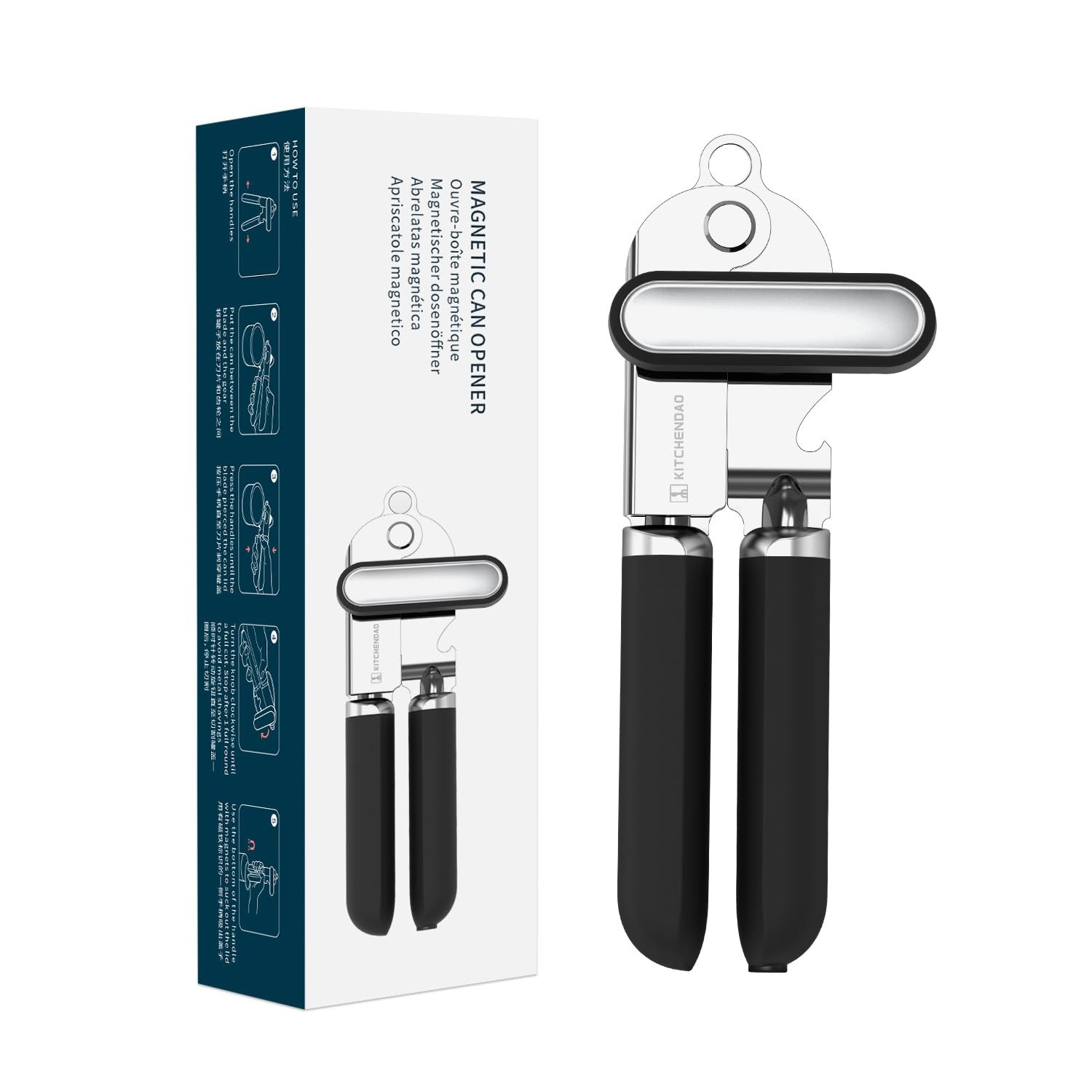 Manual Can Opener, Super Sharp Sandvik 12C27 Blade, Handheld Can Opener with ...