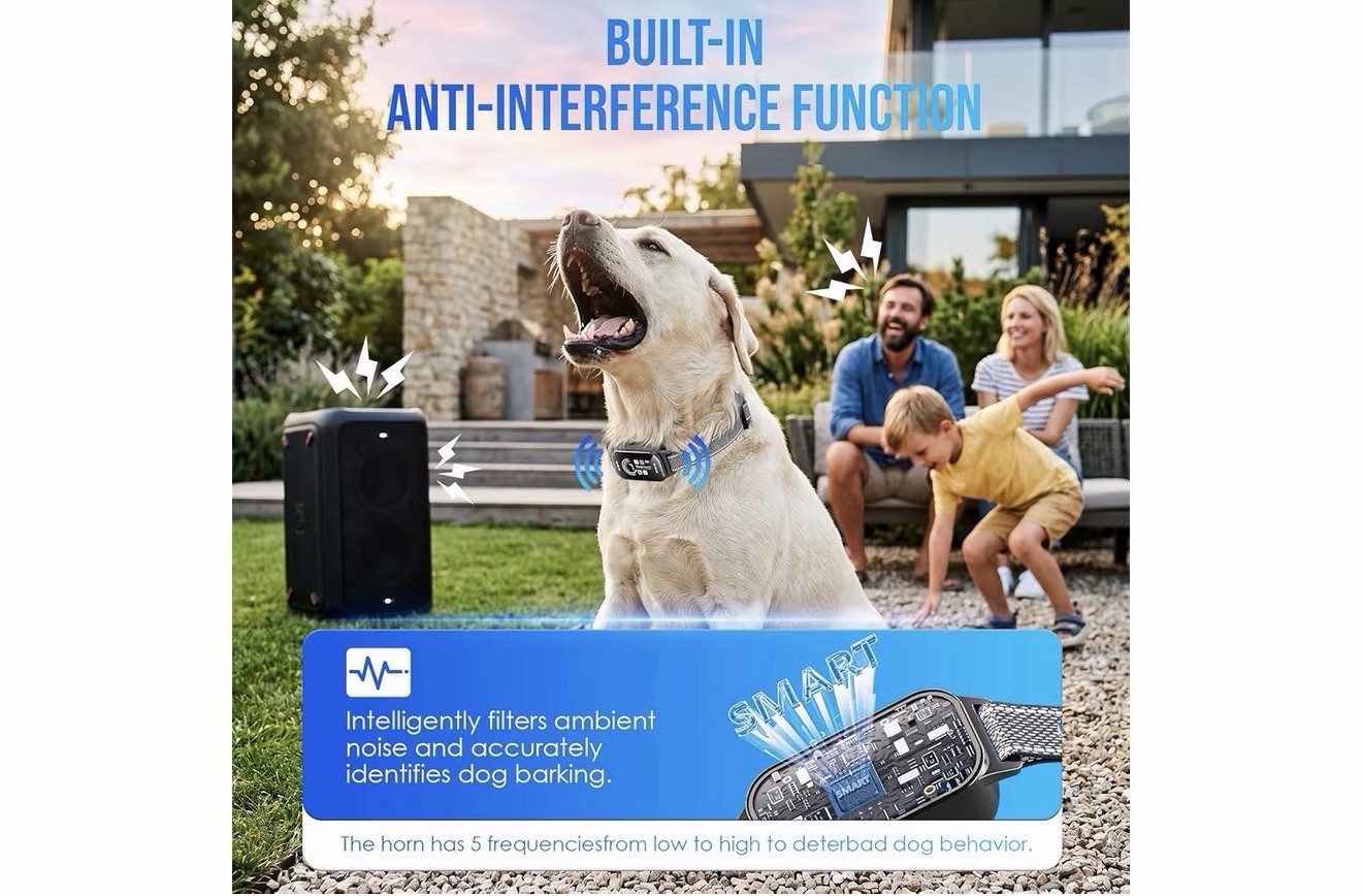 IP67 2 Pack Waterproof Rechargeable Dog Bark Collar w/ Vibration & Shock