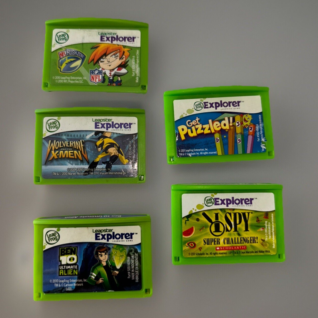 LeapFrog LeapPad Explorer 1 2 3 Learning Game NFL XMen Ben 10 Get Puzzled I Spy