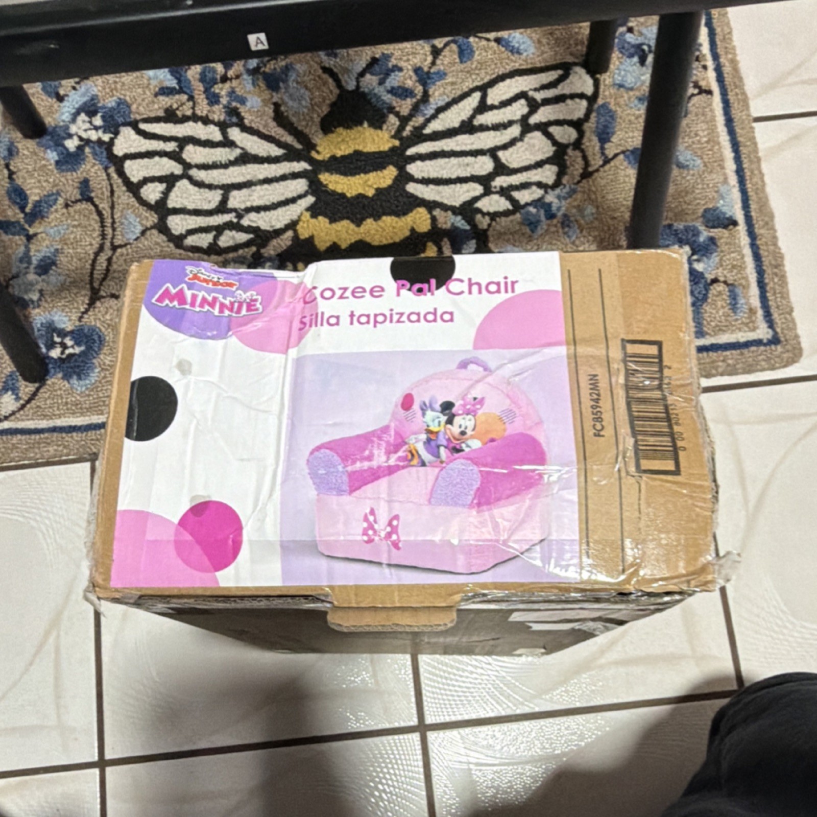 Disney Junior Cozee Pal Chair Armchair Pink Purple Foam Polyester Cartoon Theme