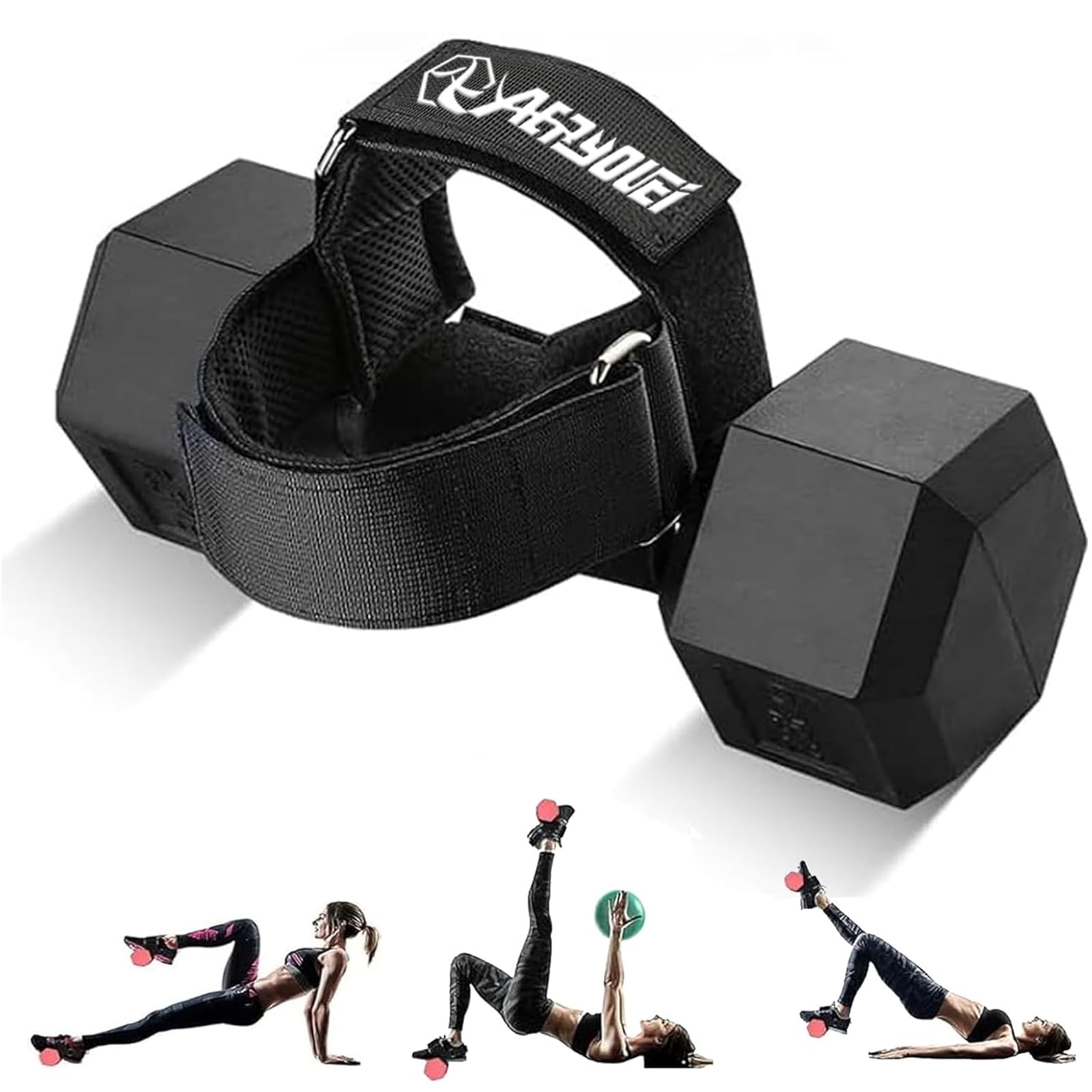Dumbbell Foot Attachment, Tibialis Trainer, adjustable, Black (Single)