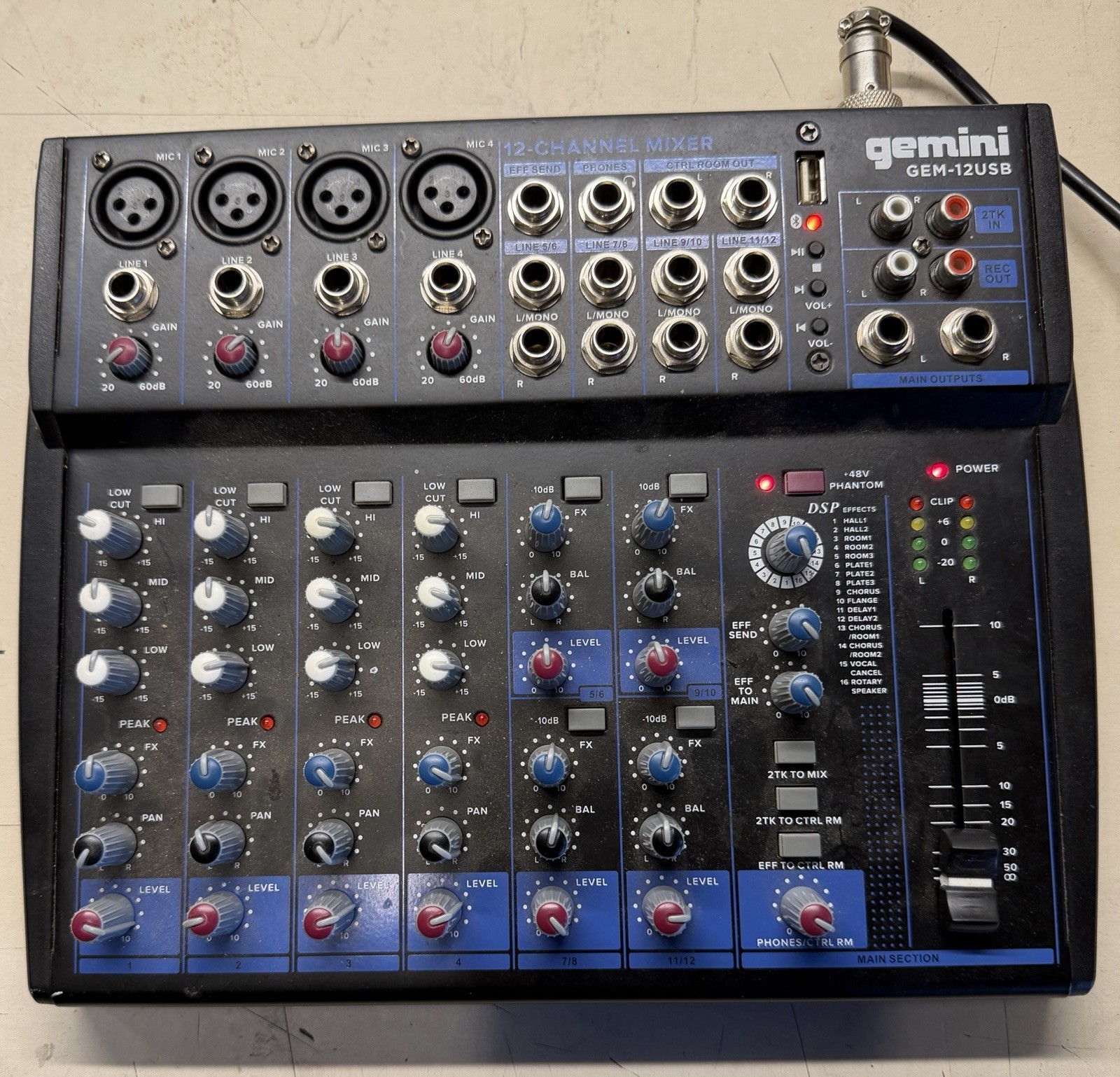 Gemini GEM-12USB Bluetooth Mixer Nice Condition.