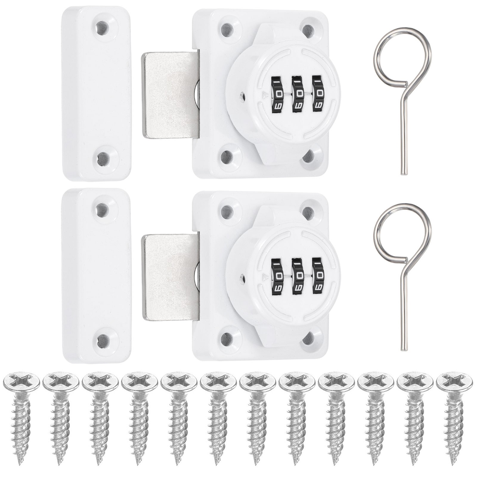 2pcs Mechanical Keyless Combination Lock for White Wardrobe