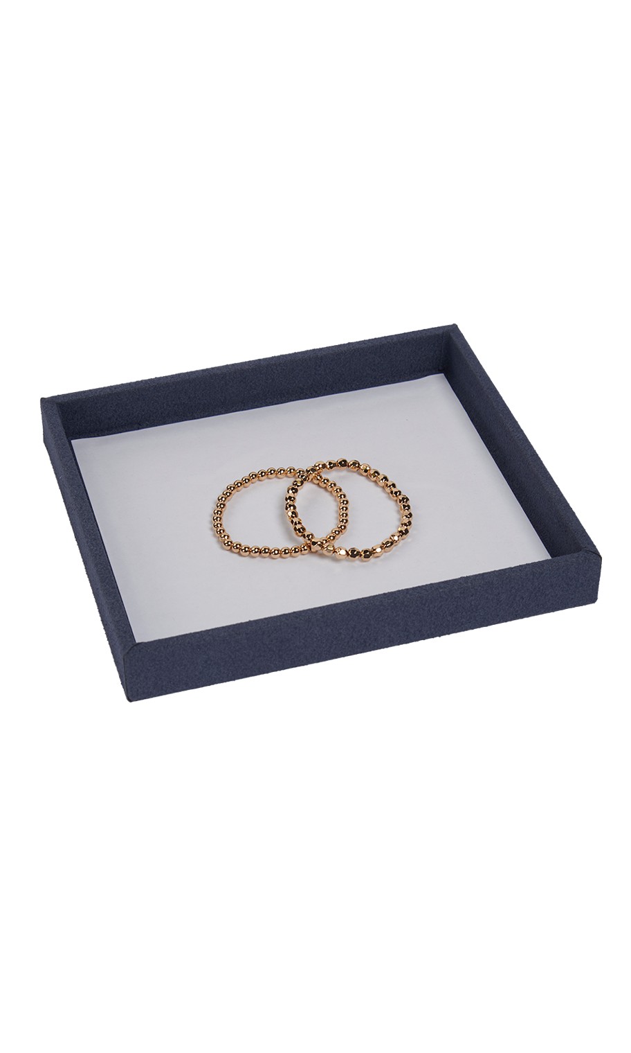 SSWBasics Small - Slate Blue Faux Suede Jewelry Tray