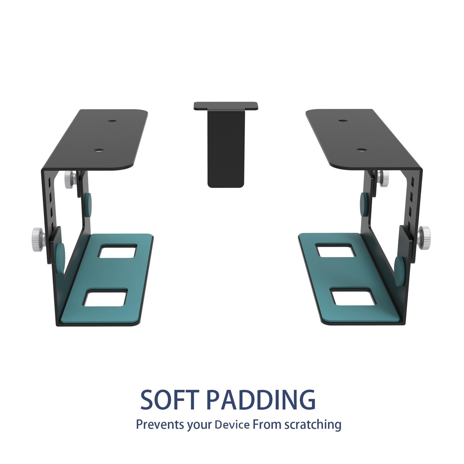 Under Desk Mini PC Mount Bracket – 5-Level Height Adjustable (1.8" to 3.3"