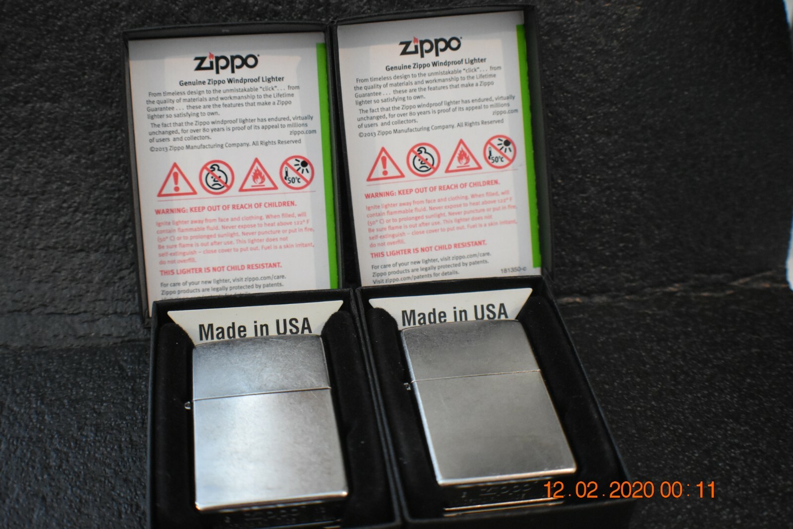 2 Zippo Lighters 207 Regular Street Chrome NEW IN BOX