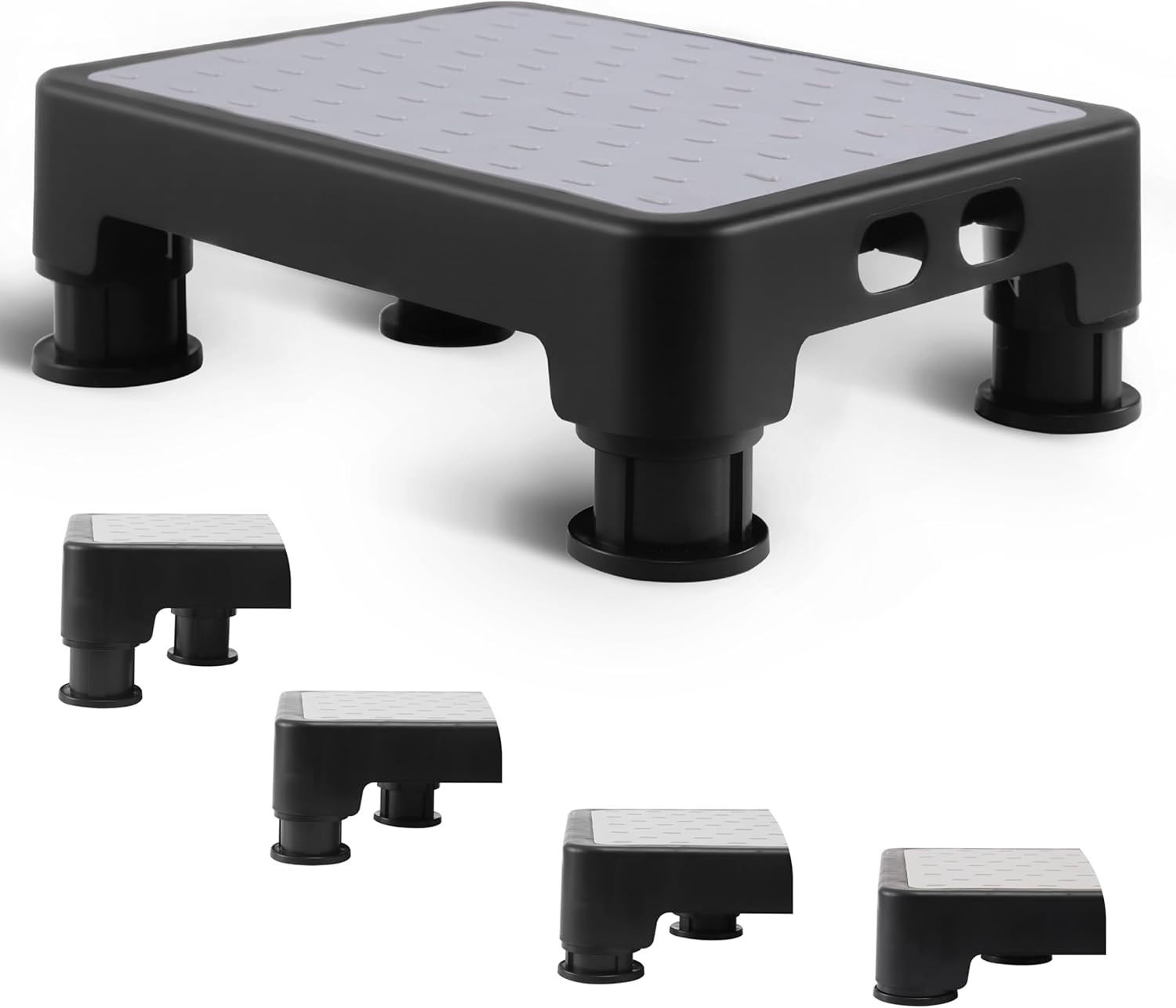 Adjustable Step Stool for Bed, Bathtub, Car and Kitchen, 4-Level Height 3.4"-5",
