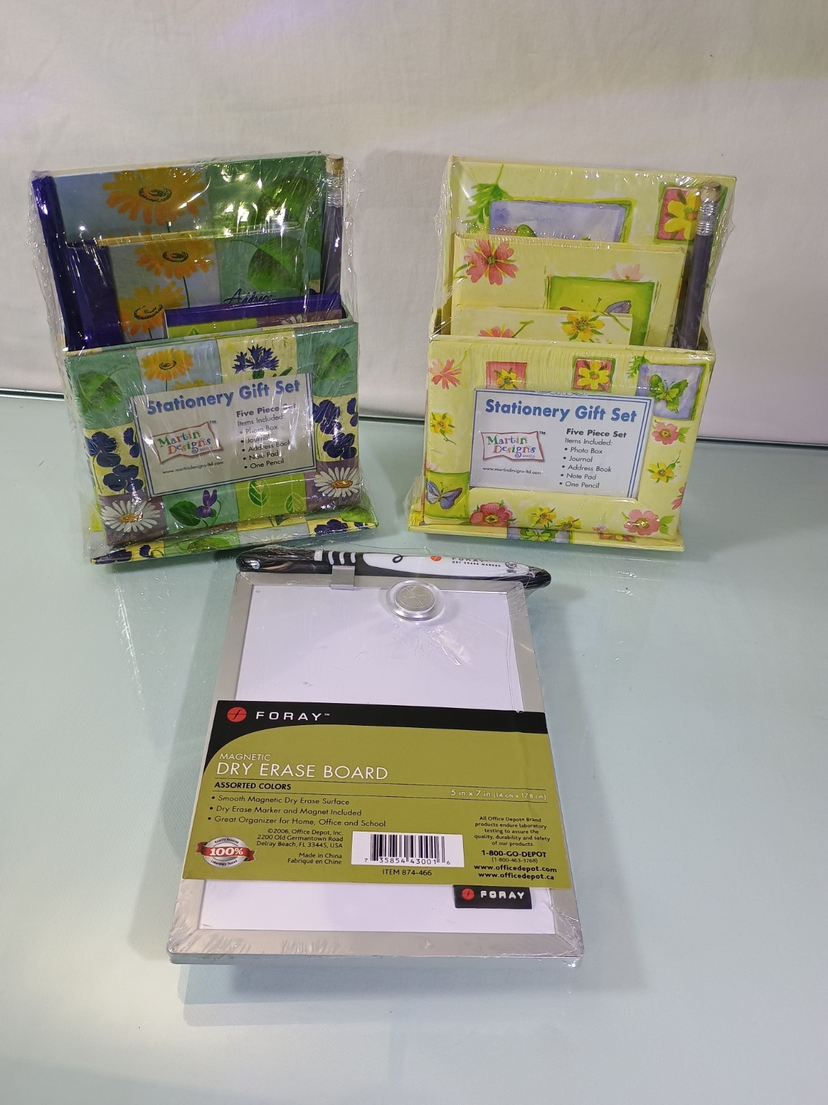 2 Martin Designs Stationary 5 Piece Gift Set & Dry Erase Board