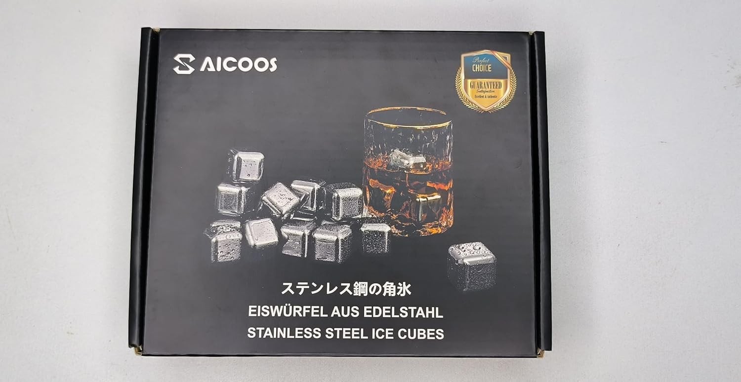 High Cooling Stainless Steel Ice Cubes - 16 Pack For Perfect Drinks Every Time