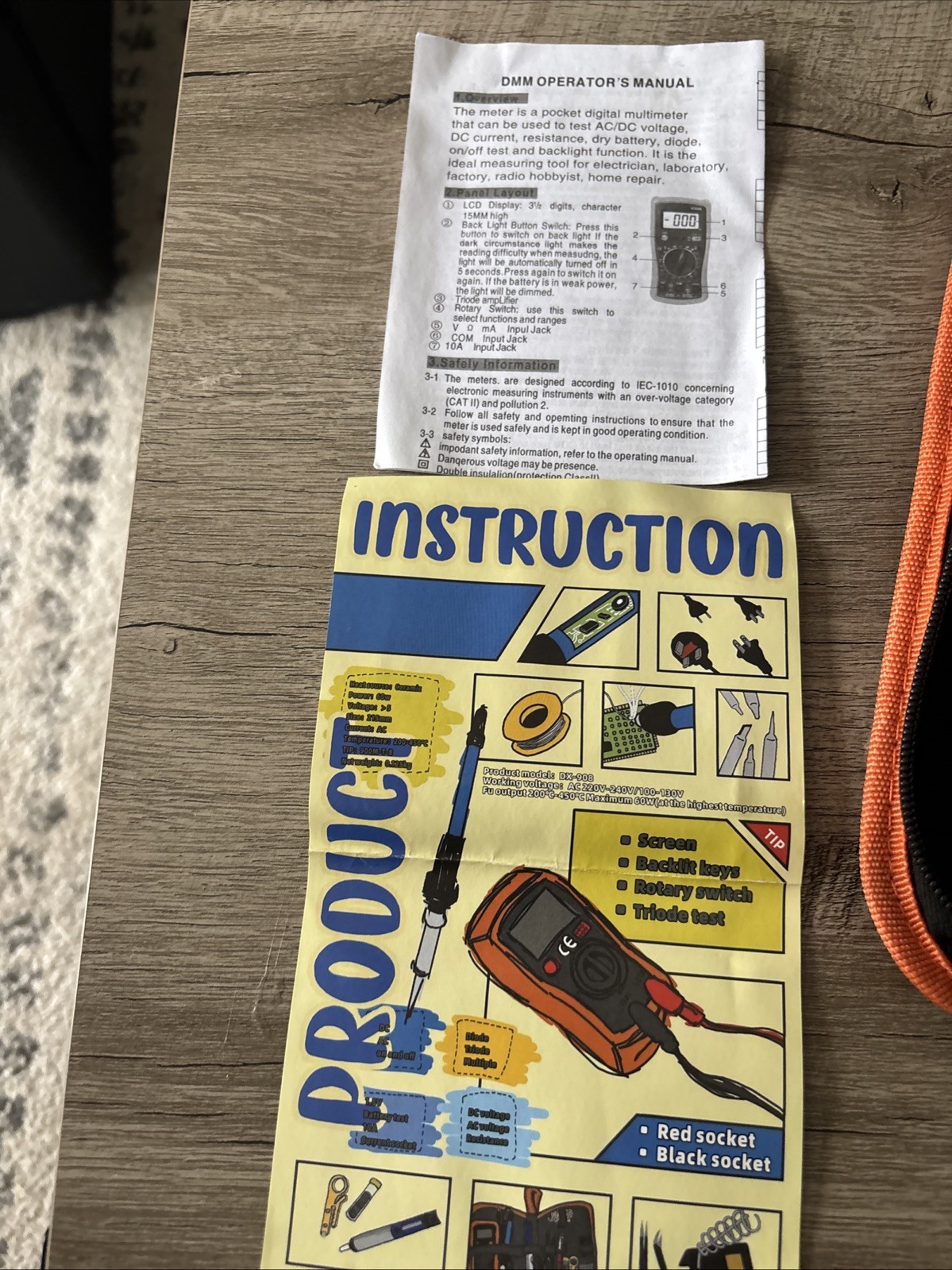 VC830L Digital Multimeter Display TEST AC/DC SOLDERING GUN TOOL KIT