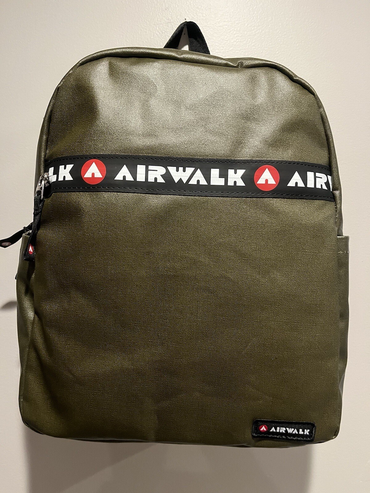 Airwalk Unisex Olive Green Laptop Backpack 14” Red Zip Logo Band (Out Of Stock)