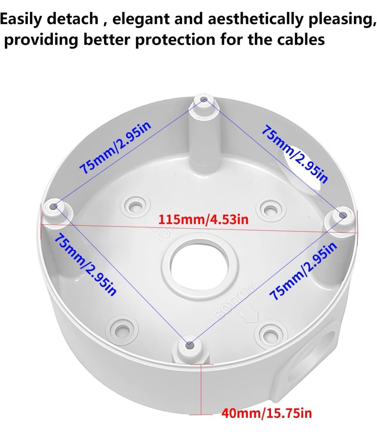 4 Pack Universal CCTV Junction Box Waterproof ABS for Dome Bullet Camera