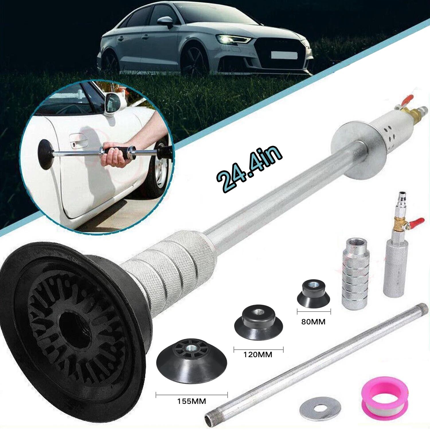 Air Pneumatic Dent Puller Car Auto Body Repair Suction Cup Slide Tool Hammer Kit