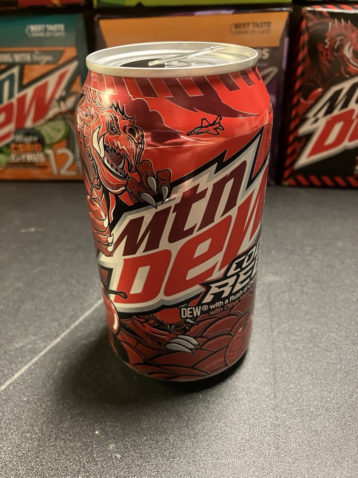 Mtn Dew Code Red Top Opened