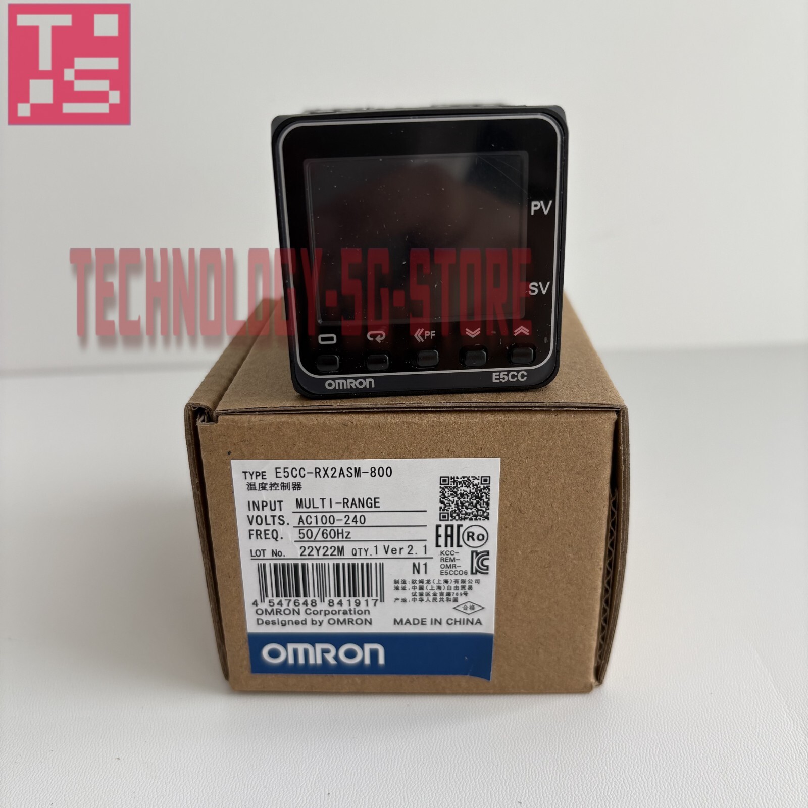 New Omron E5CC-RX2ASM-800 100-240VAC Temperature Controller