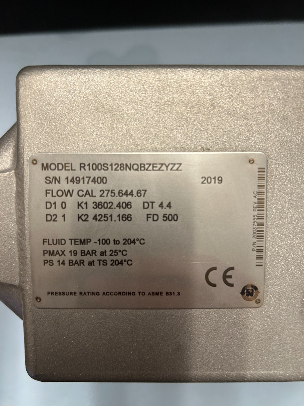 Micro Motion Coriolis Mass Flow Meter