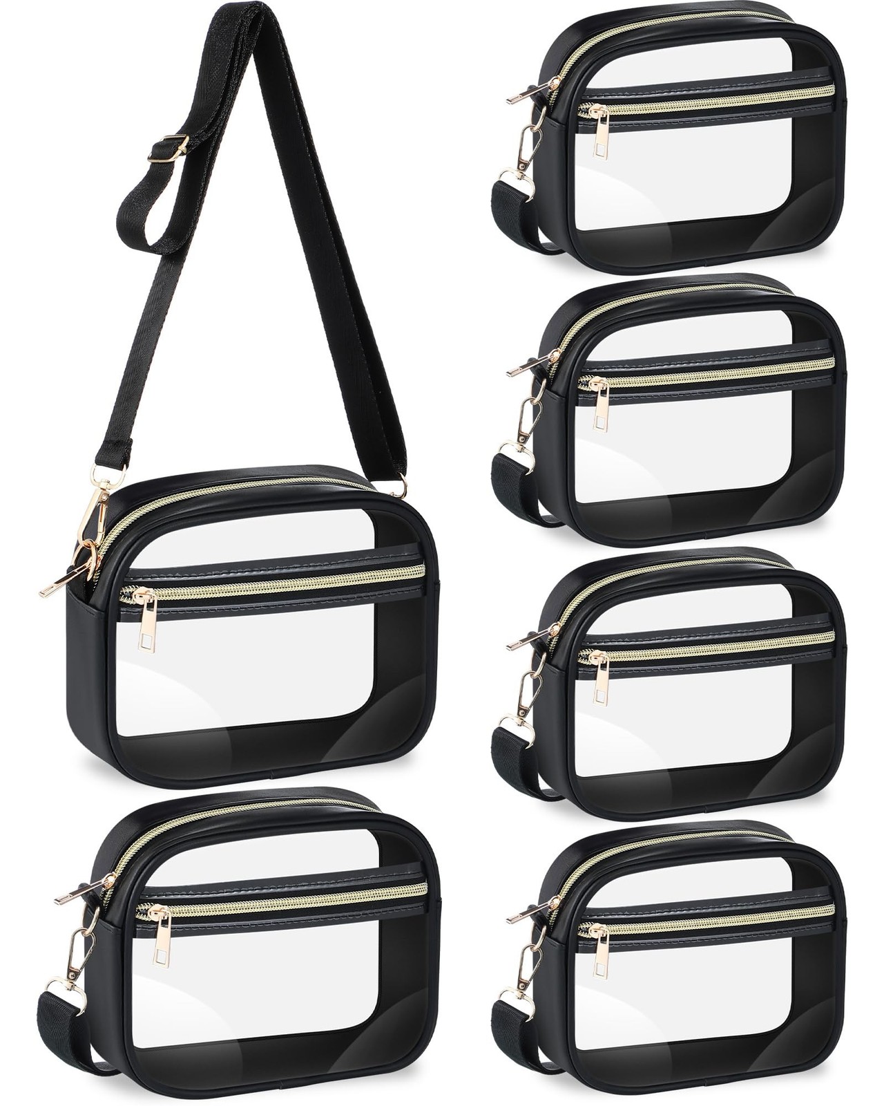 Amylove 6 Pcs Clear Crossbody Bag Stadium Approved TPU Bags with Adjustable S...