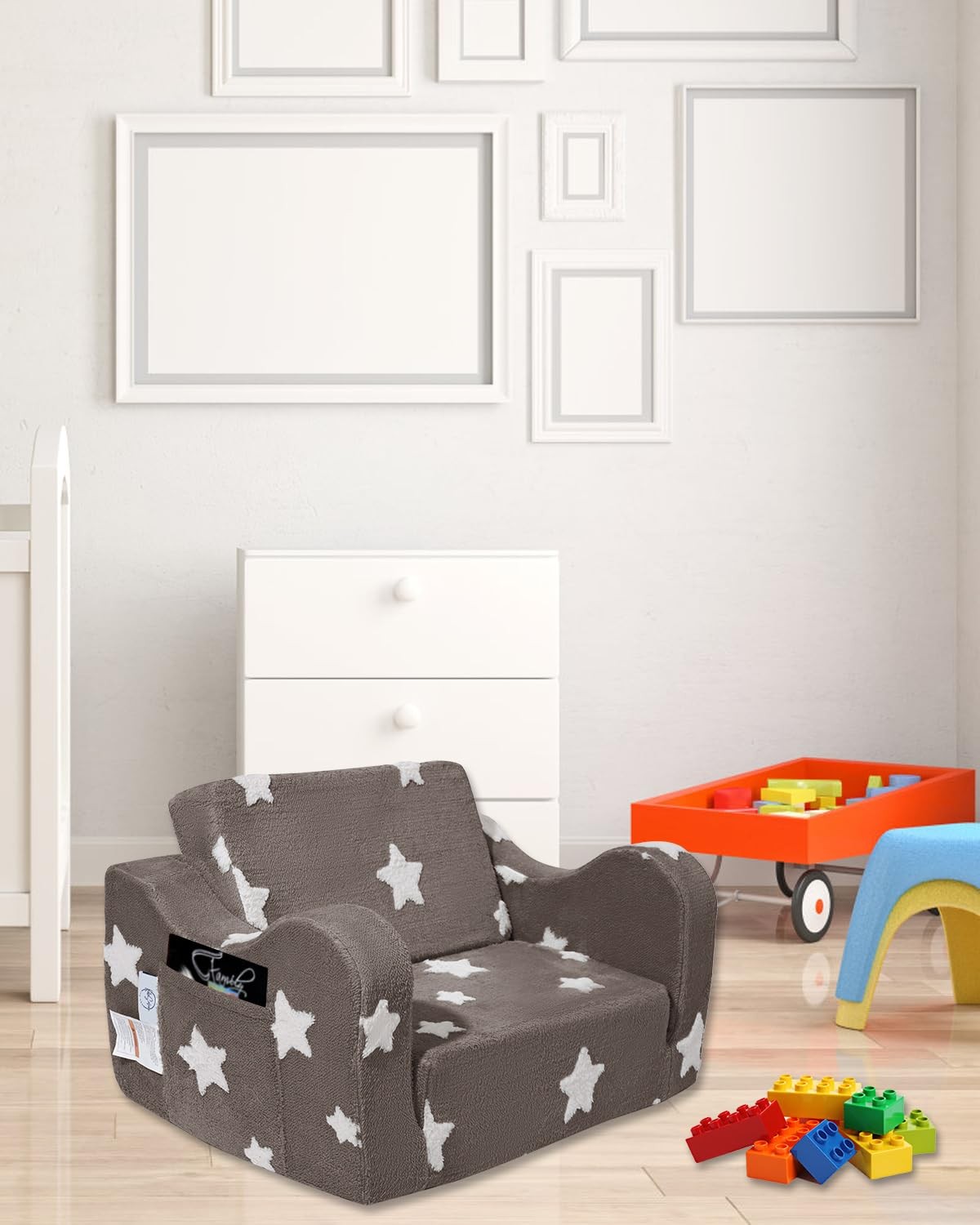 Couch, Couch for Fold Out, 2-in-1 Convertible Kid Sofa to Lounger Bed for Gir...