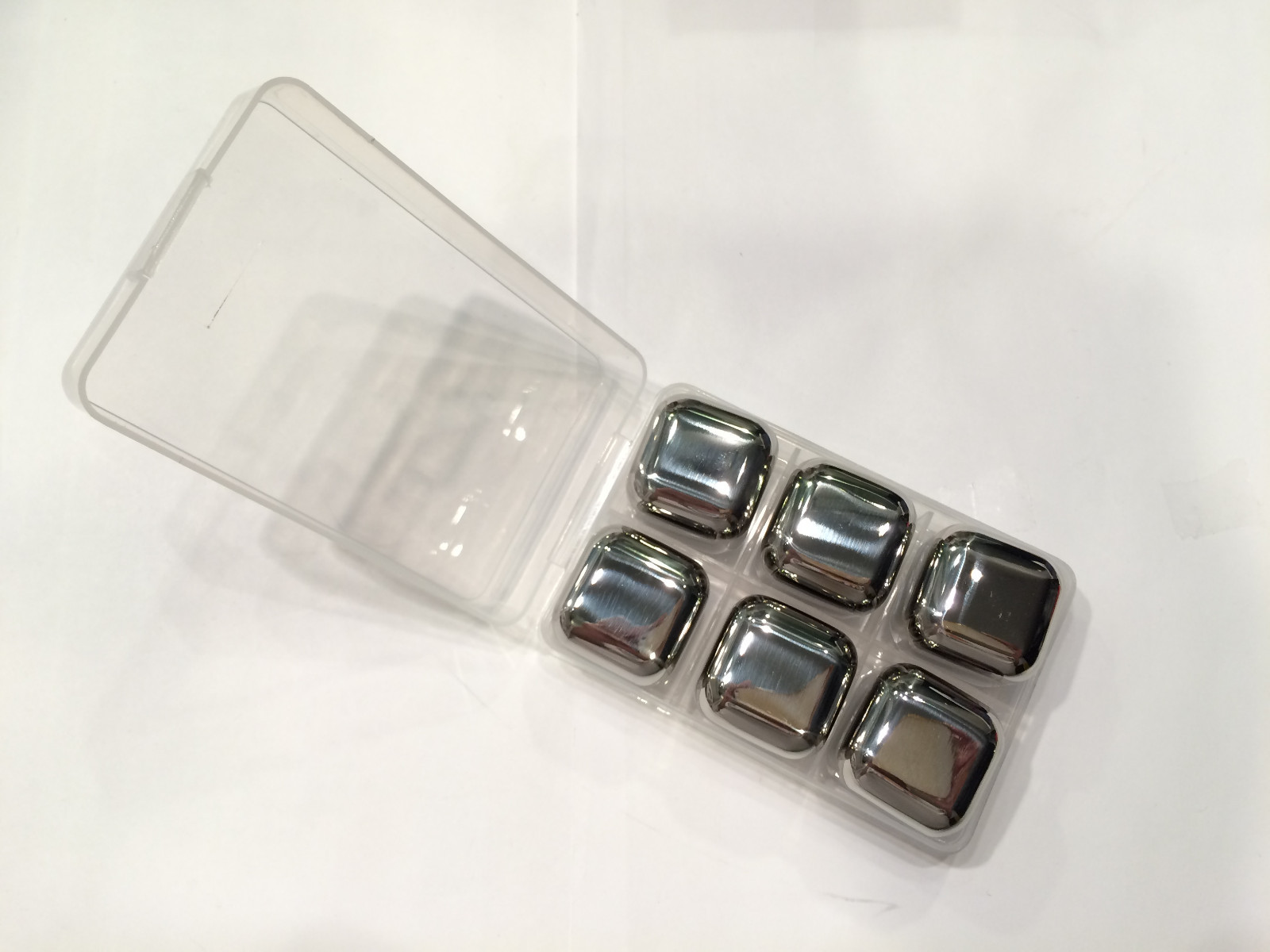 6x Stainless Steel Drink Chiller Ice Cubes Rocks Stones Glacier Wine Whisky Box