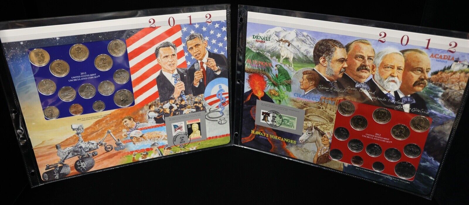 2012 P & D Uncirculated Mint Set Postal Commemorative Society Coins & Stamps