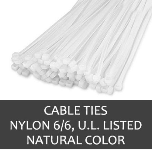 8 - 18 NATURAL COLOR NYLON CABLE TIES REGAL BRAND UV ZIP TIES - 5,000 BOX