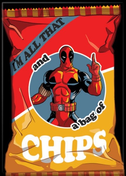Marvels Deadpool I'm All That And A Bag of Chips Refrigerator Magnet NEW UNUSED