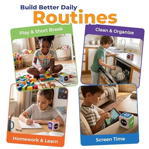 Visual Timer for Kids & Adults – Pomodoro Timer Cube with 5/10/25/45 Min
