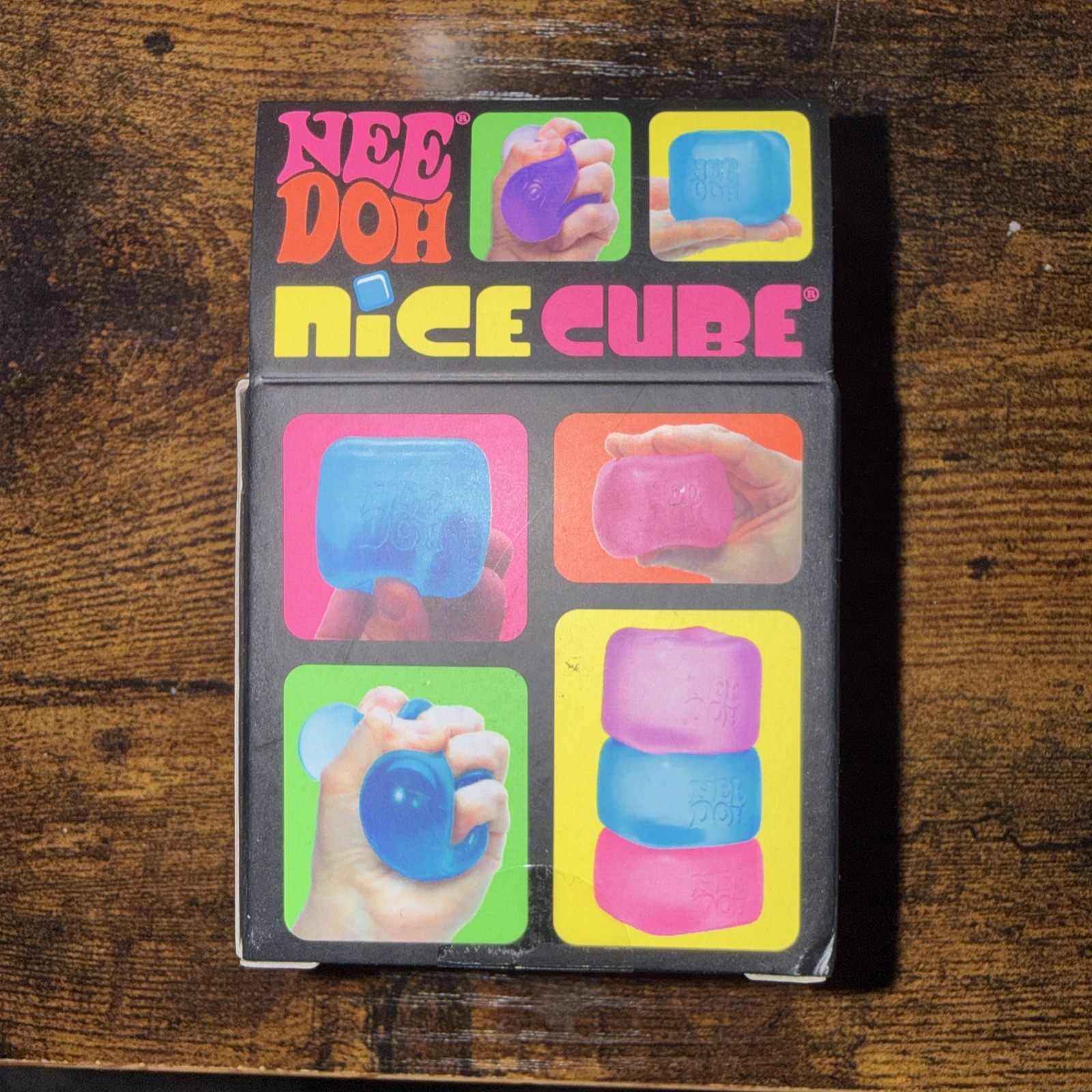Nee Doh Nice Cube Super Solid Squish! - Blue Purple Pink USA Free Shipping**
