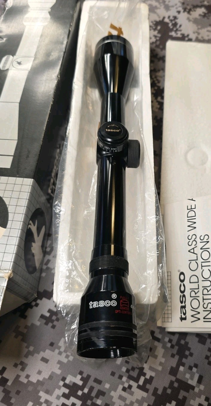 TASCO 4X40 GLOSS TARGET DIAL #643T JAPAN RIFLE SCOPE DUPLEX RETICLE