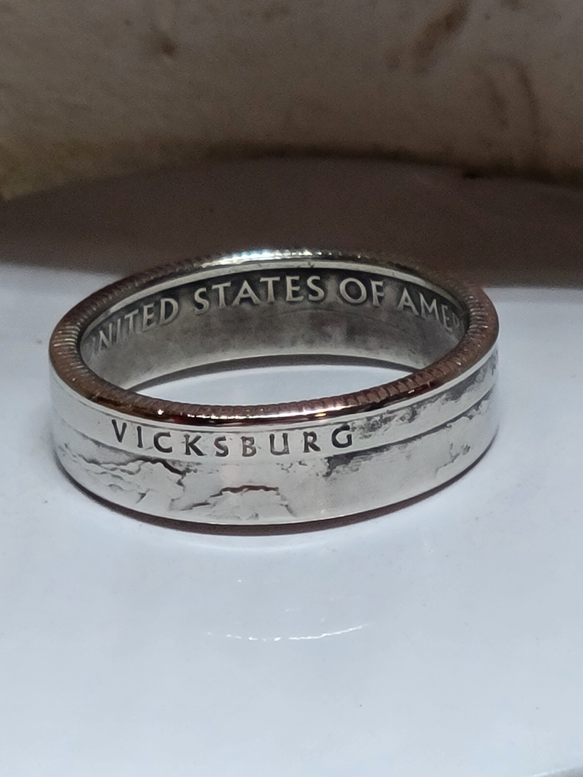 VICKSBURG, MS. - Size 9 State Quarter Coin Ring Hand Made