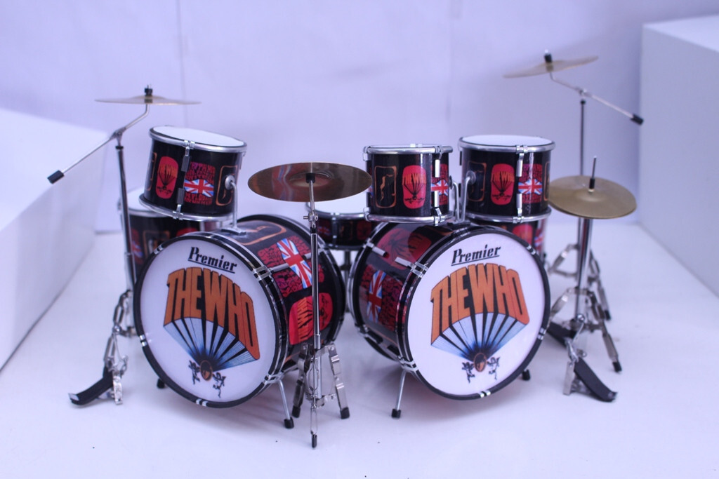 Miniature Drum Set Kit Premier Double Bass Drum Replica for Display Only
