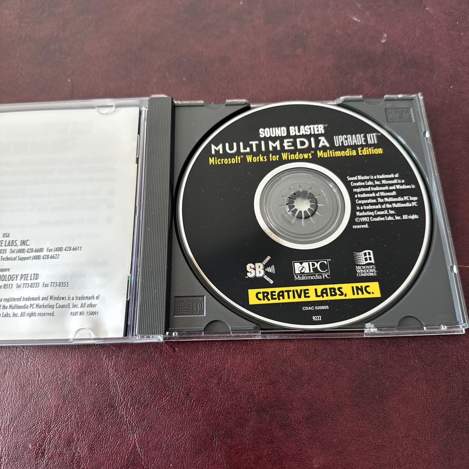 Sound Blaster Multimedia Upgrade Kit Microsoft Works Windows 1992 CD PC Computer