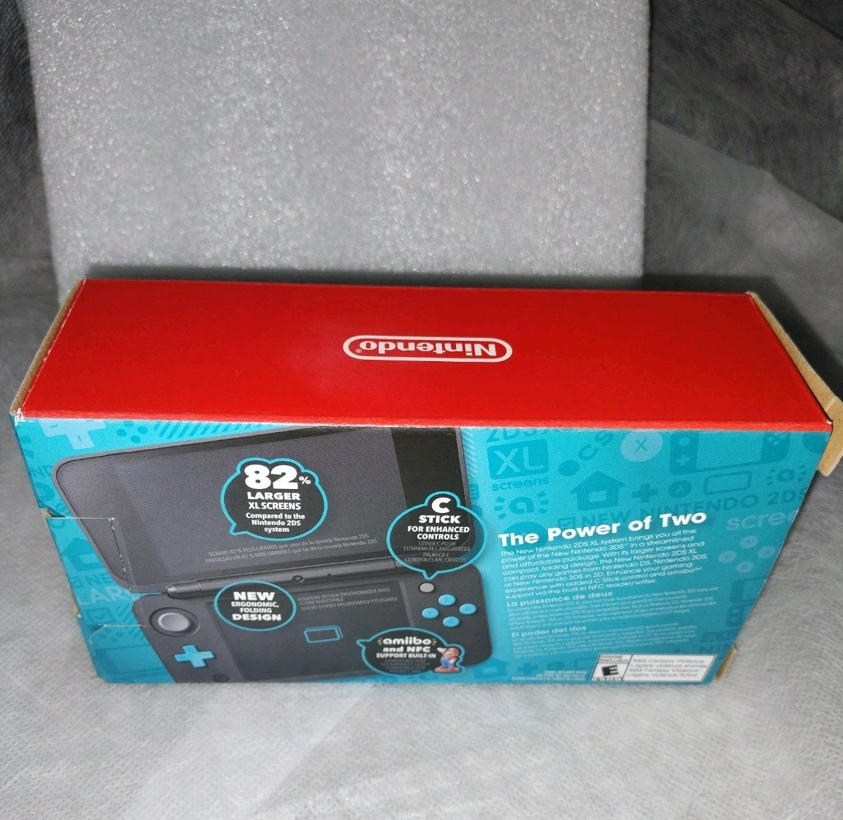 "New" Nintendo 2ds XL Console (Box Only) - Black/Turquoise Variant Box Only.