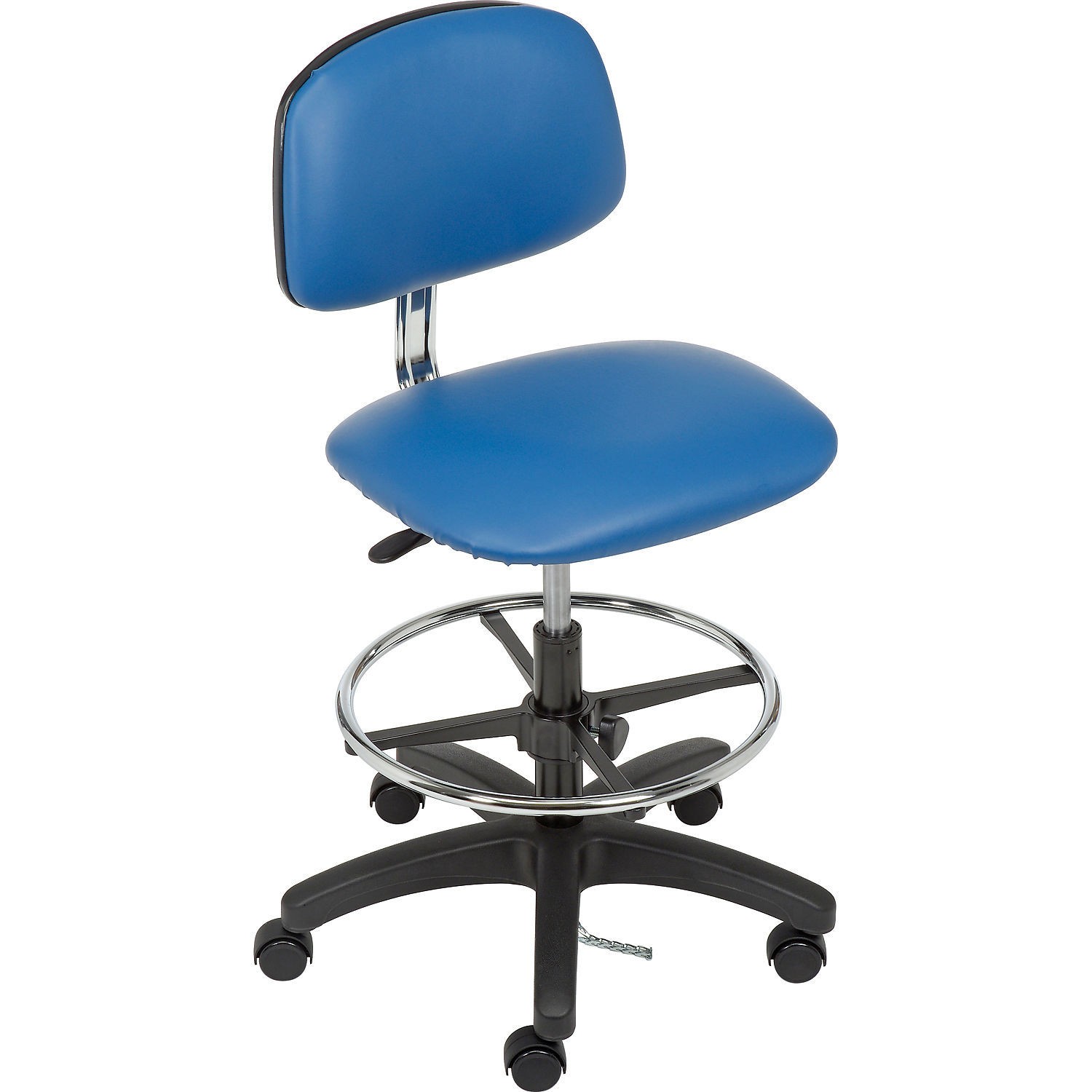 Global Industrial ESD StoolÂ Vinyl Royal Blue Armless Mid Back
