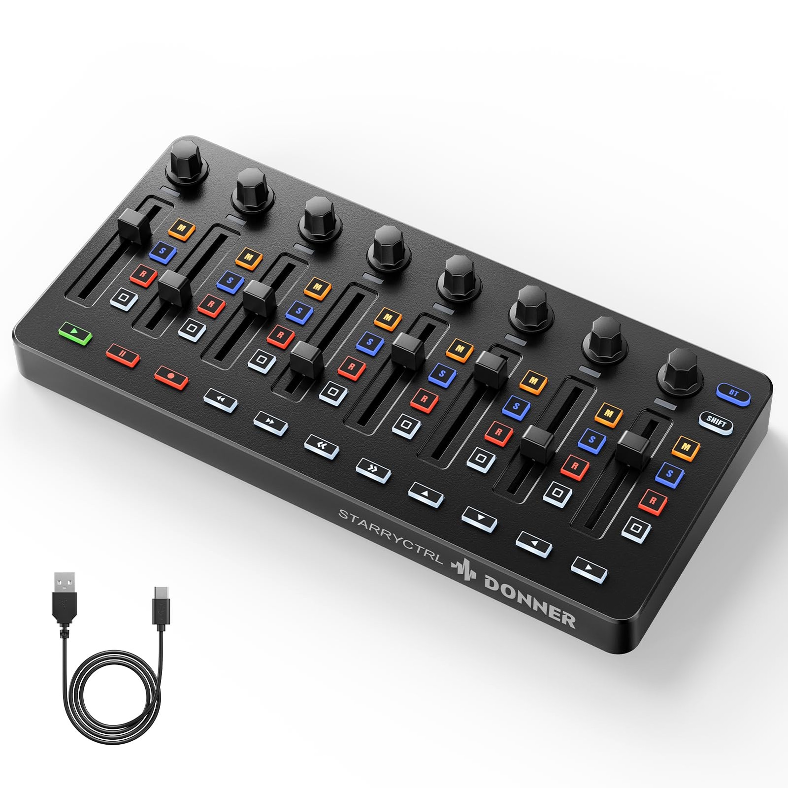 DONNER STARRYCTRL Wireless MIDI Controller, Portable USB MIDI Controller Mixe...