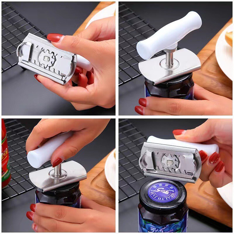 Stainless Steel Can Opener Kitchen Jar Lid Easy Bottle Adjustable Remover Tool