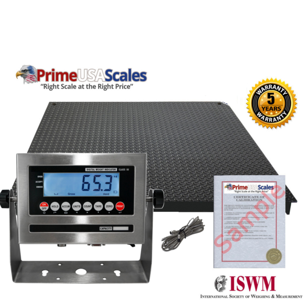 NEW Industrial 40" x 40" Floor scale / Pallet size / SS indicator 5,000 x 1 lb