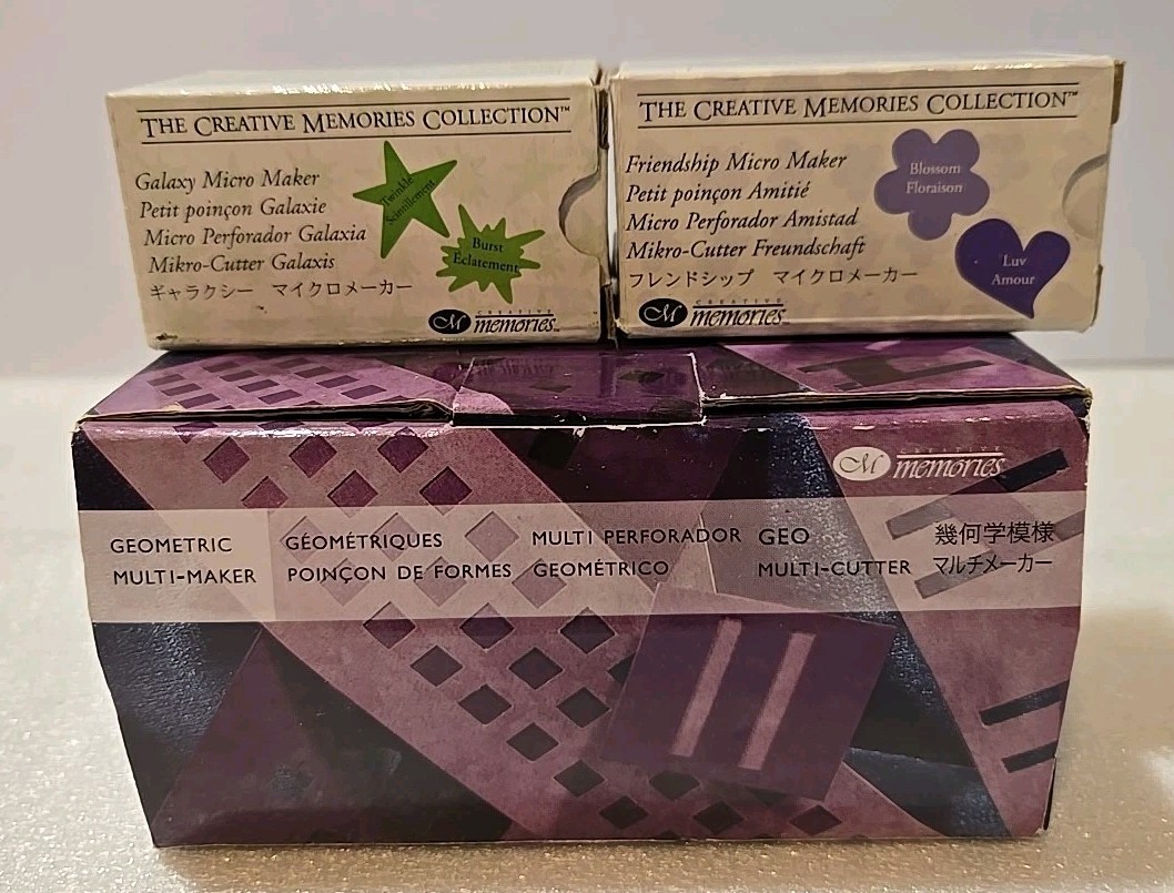 Creative Memories set of 3 Paper Punch Cutters - Geometric Multi-Maker & 2 more