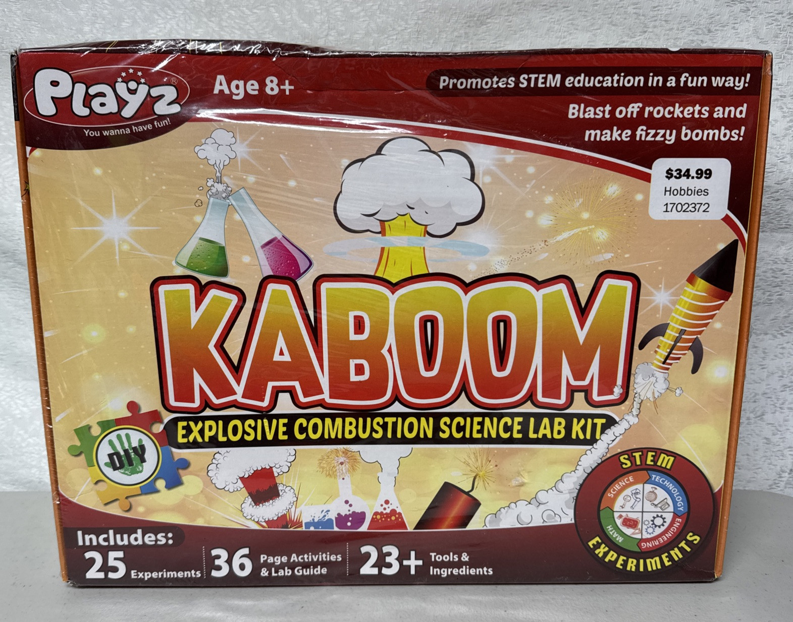 Playz Kaboom! Explosive Combustion Science Lab Kit 25+ STEM Experiments New US1