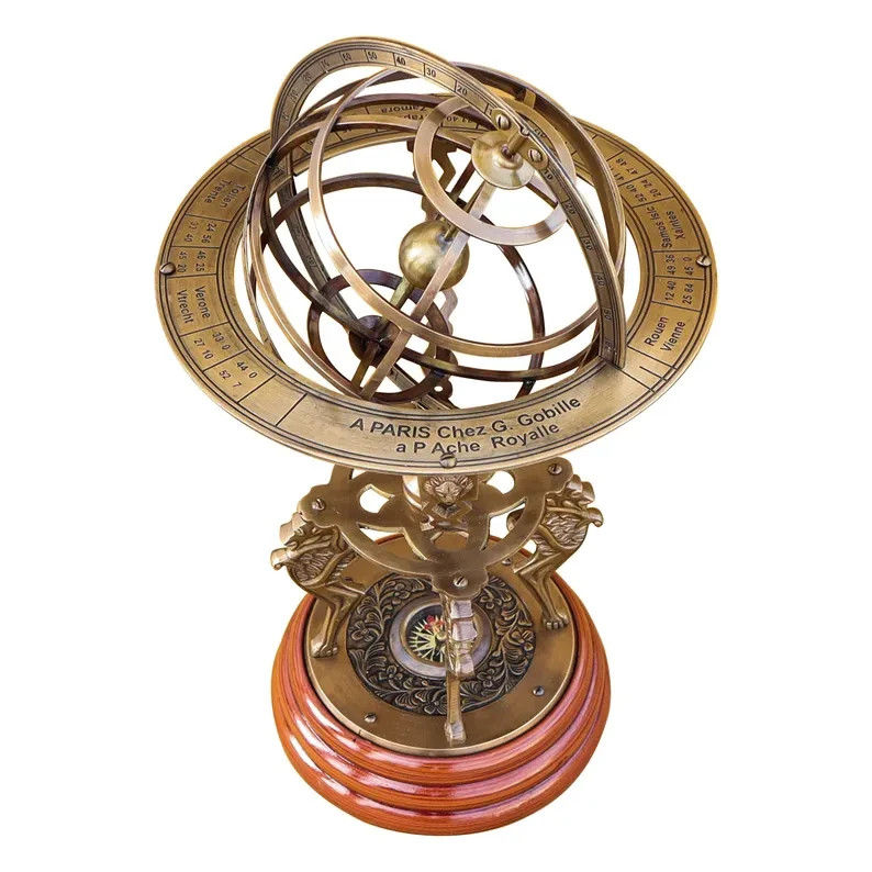 Armillary Sphere Globe with Compass Personalized Brass Astrolabe Nautical Gift