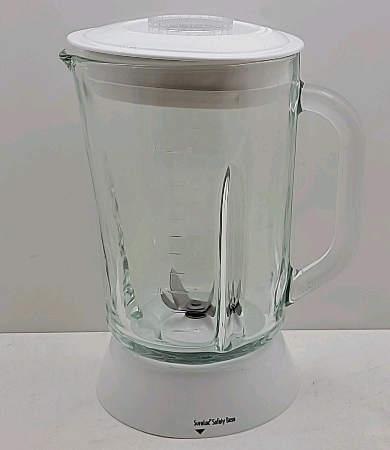 Hamilton Beach 56259 Glass Blender Jar 6 Cup Pitcher Replacement White, Clear