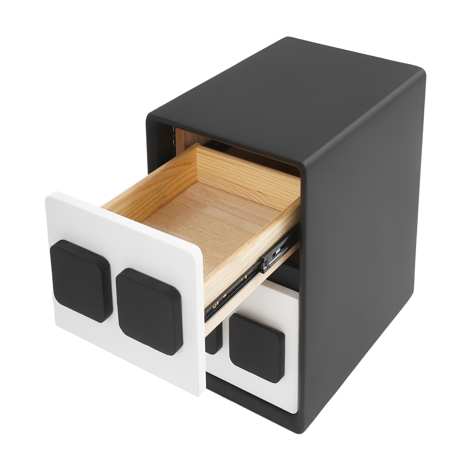 Modern Minimalist End Table, Bedside Table, Floorstanding End Table W/ 2 Drawers