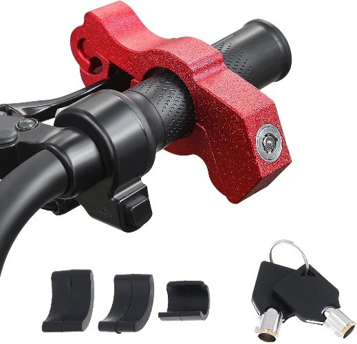 Motorcycle Handlebar Grip Lock, Throttle Clutch Brake Lok, Anti Theft 2 Keys to
