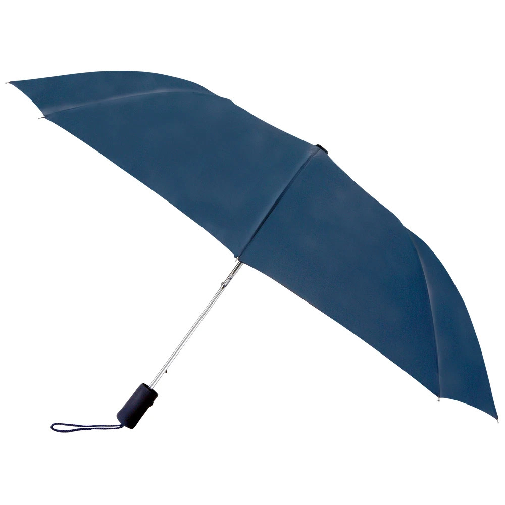 Automatic Open NAVY BLUE Compact Umbrella Wind Resistant With Matching Sleeve